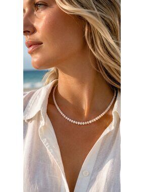 La Soula 925 Pink Opal Beaded Necklace Gold Vermeil Gemstone Layering Jewelry